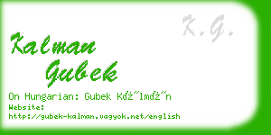 kalman gubek business card